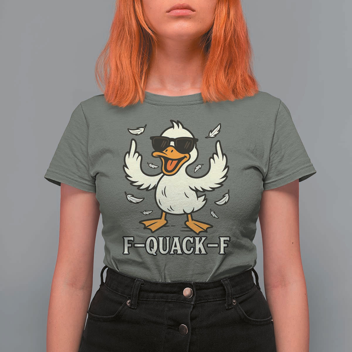 Funny F Quack F Silly Duck Sarcastic Joke Gift T Shirt For Women - Wonder Print Shop