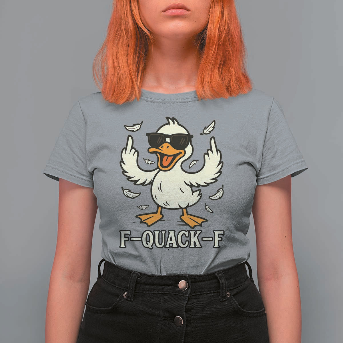 Funny F Quack F Silly Duck Sarcastic Joke Gift T Shirt For Women - Wonder Print Shop