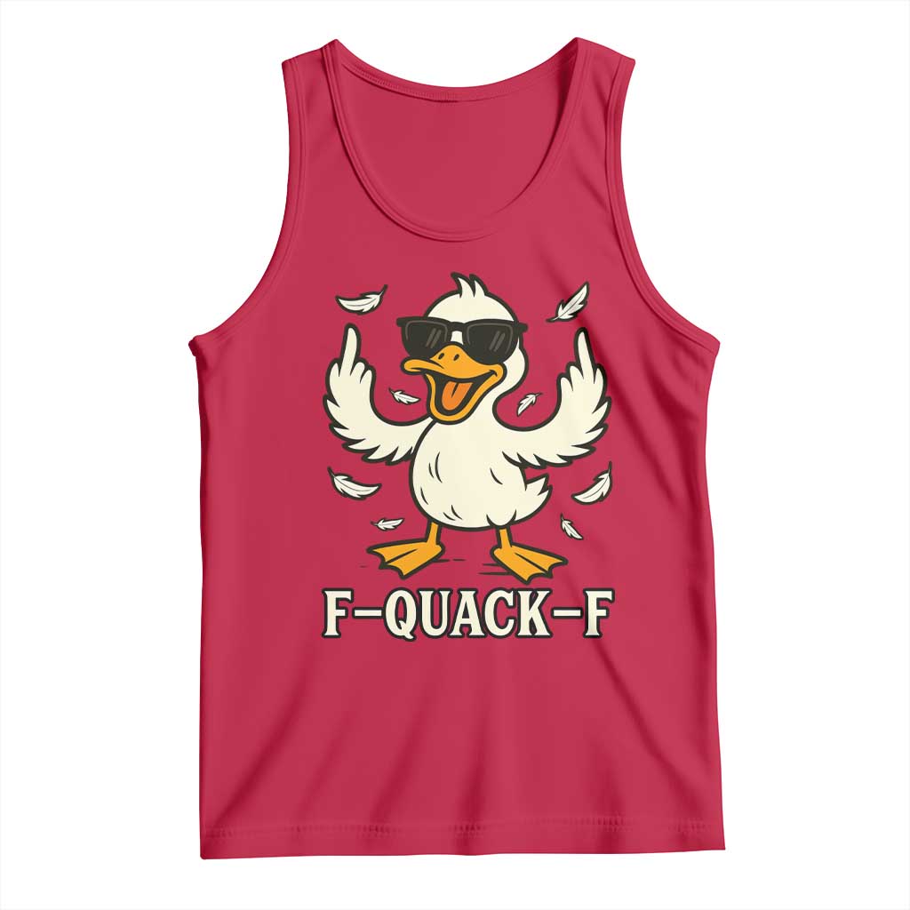 Funny F Quack F Silly Duck Sarcastic Joke Gift Tank Top - Wonder Print Shop