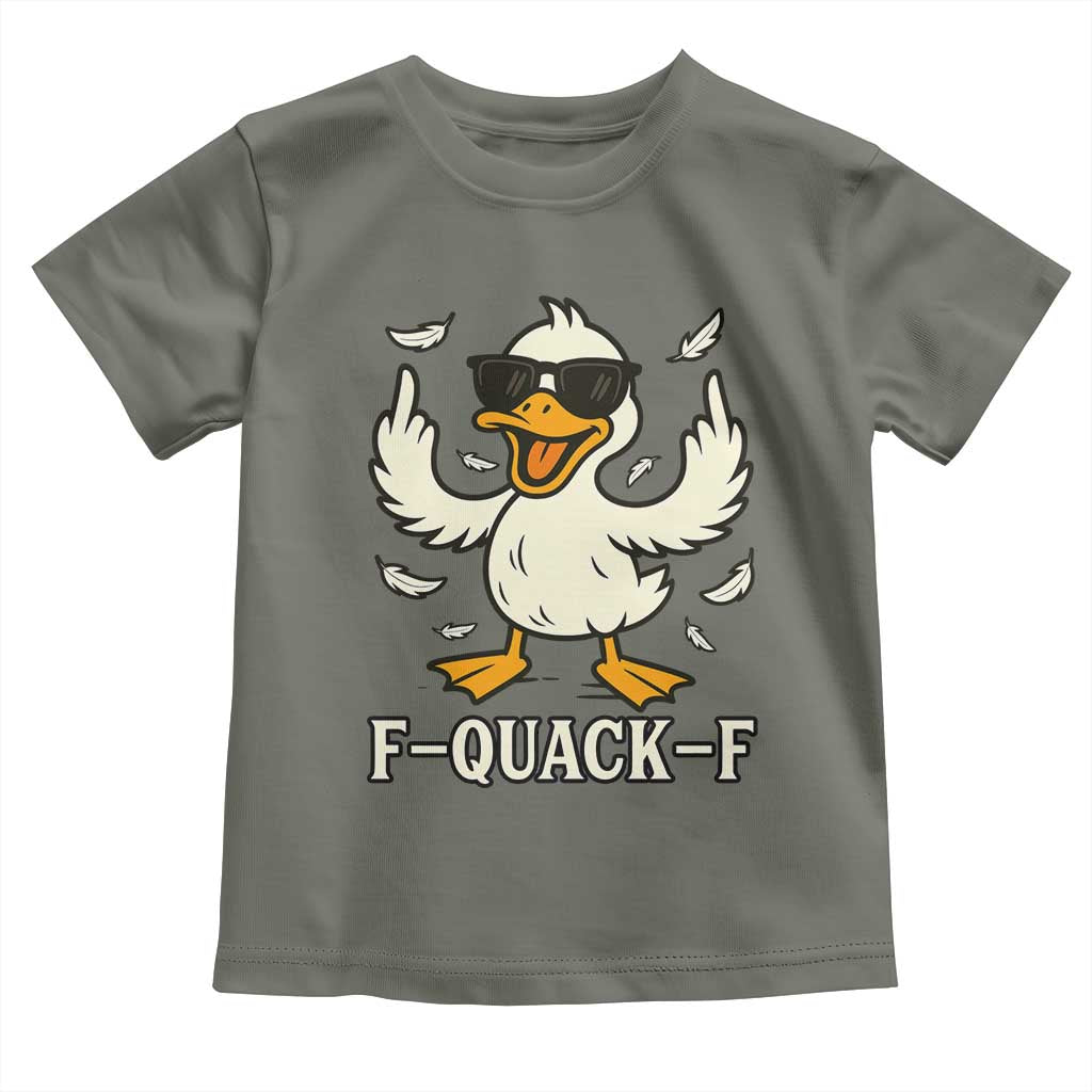 Funny F Quack F Silly Duck Sarcastic Joke Gift Toddler T Shirt - Wonder Print Shop