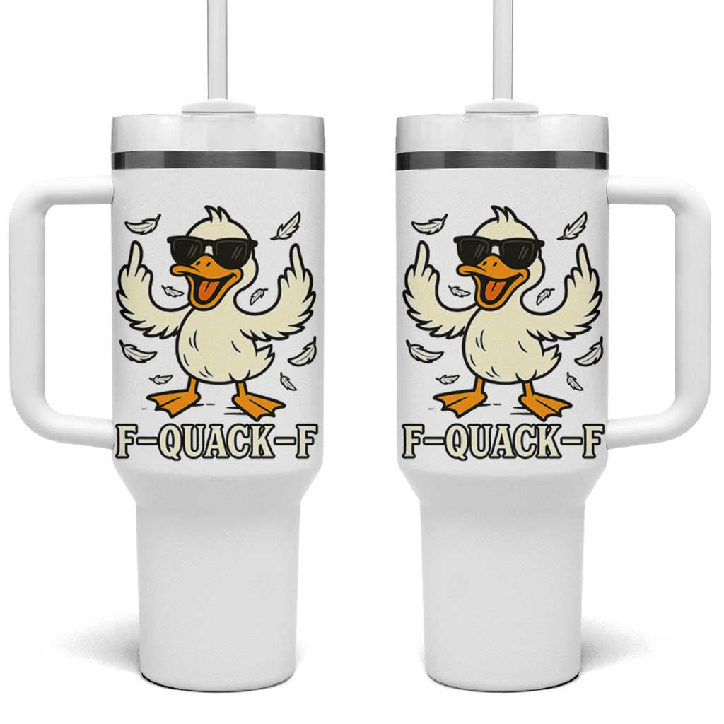 Funny F Quack F Silly Duck Sarcastic Joke Gift Tumbler With Handle - Wonder Print Shop
