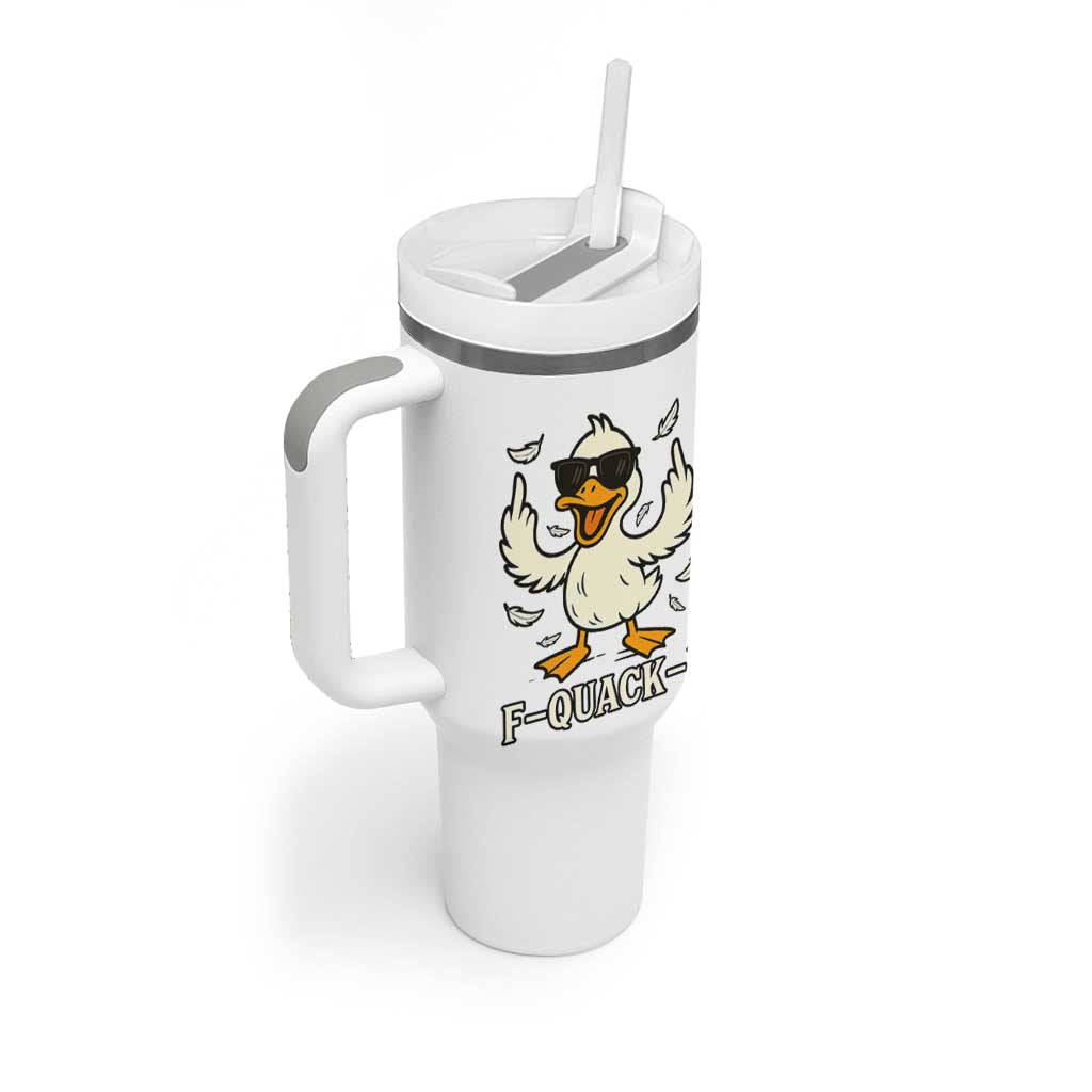 Funny F Quack F Silly Duck Sarcastic Joke Gift Tumbler With Handle - Wonder Print Shop