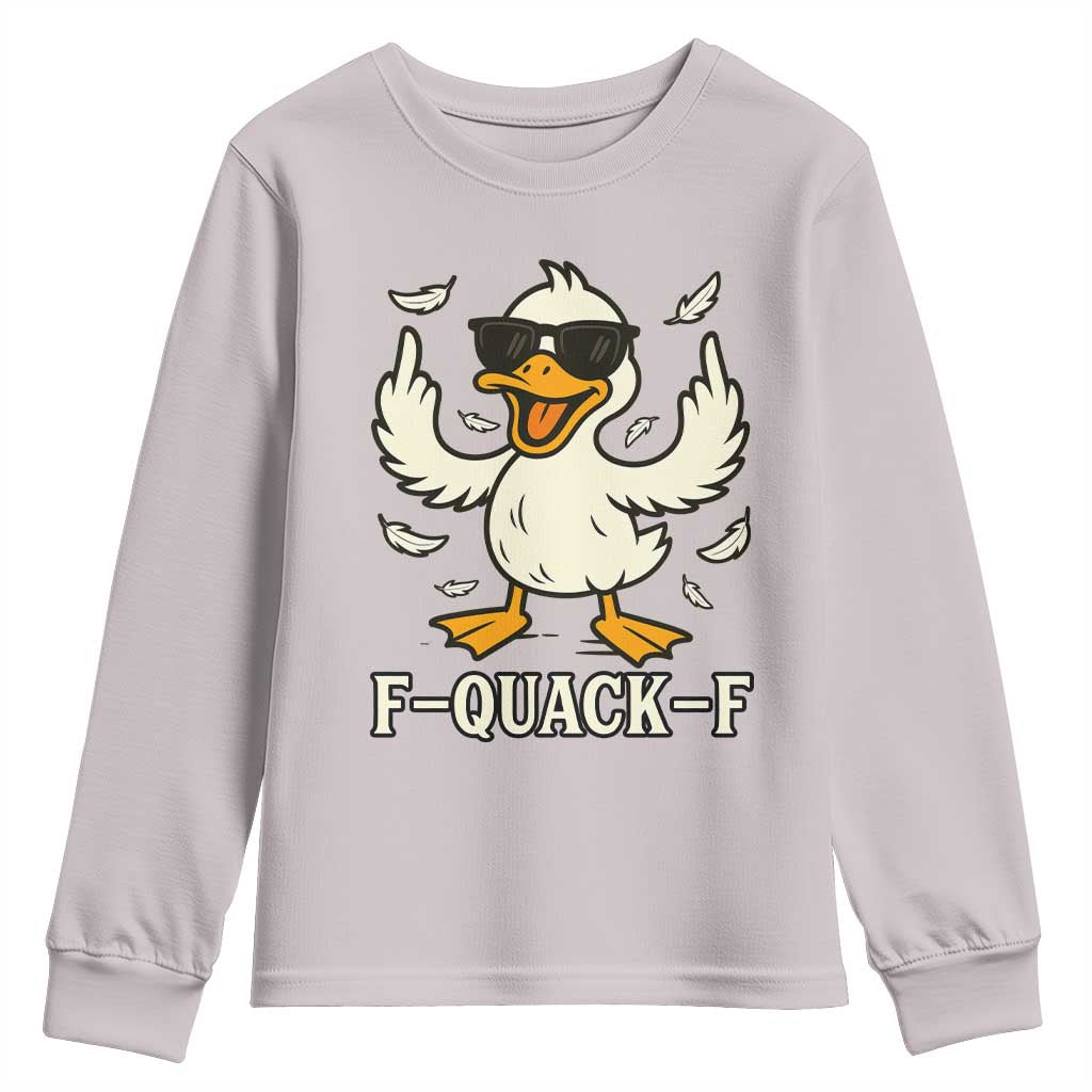 Funny F Quack F Silly Duck Sarcastic Joke Gift Youth Sweatshirt - Wonder Print Shop