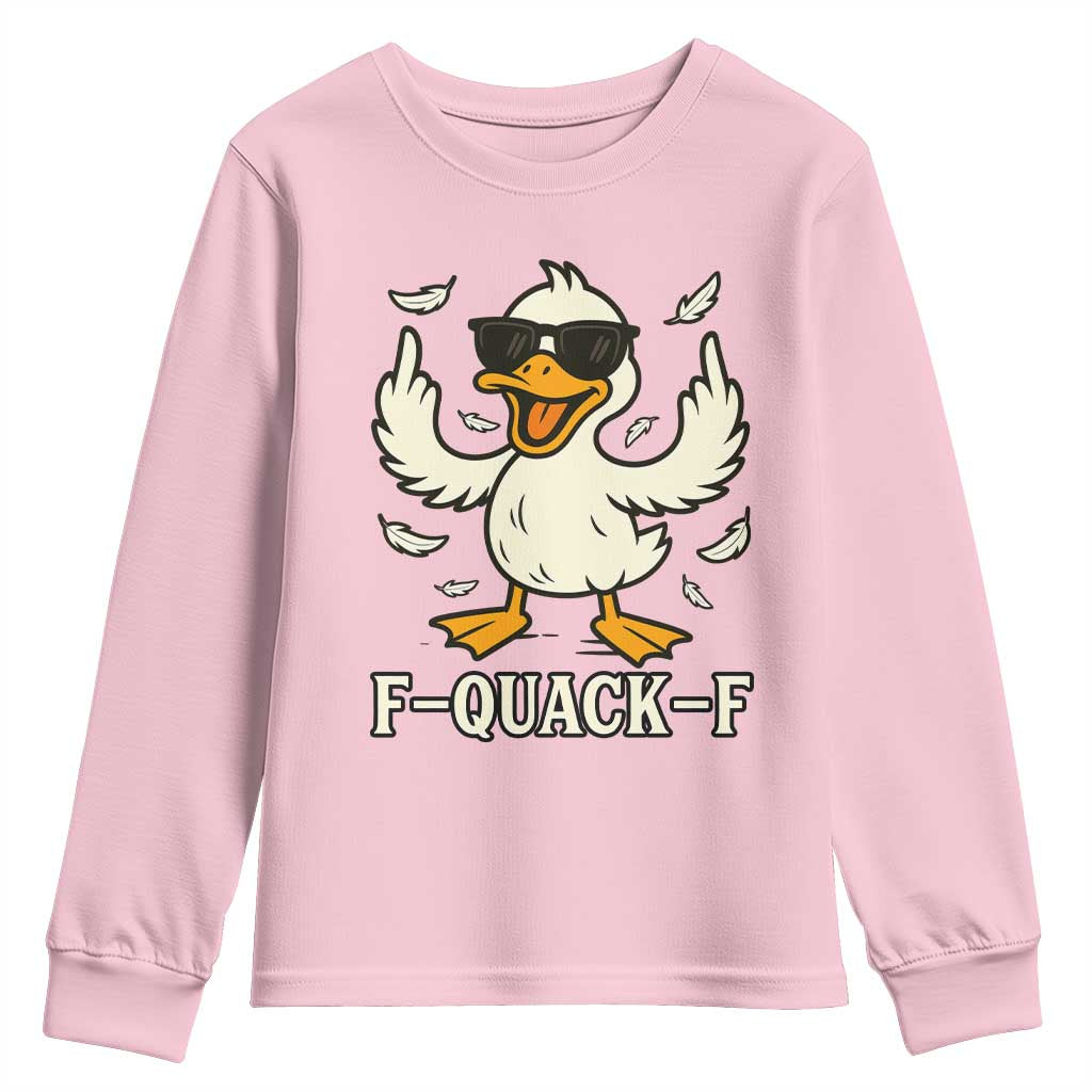 Funny F Quack F Silly Duck Sarcastic Joke Gift Youth Sweatshirt - Wonder Print Shop