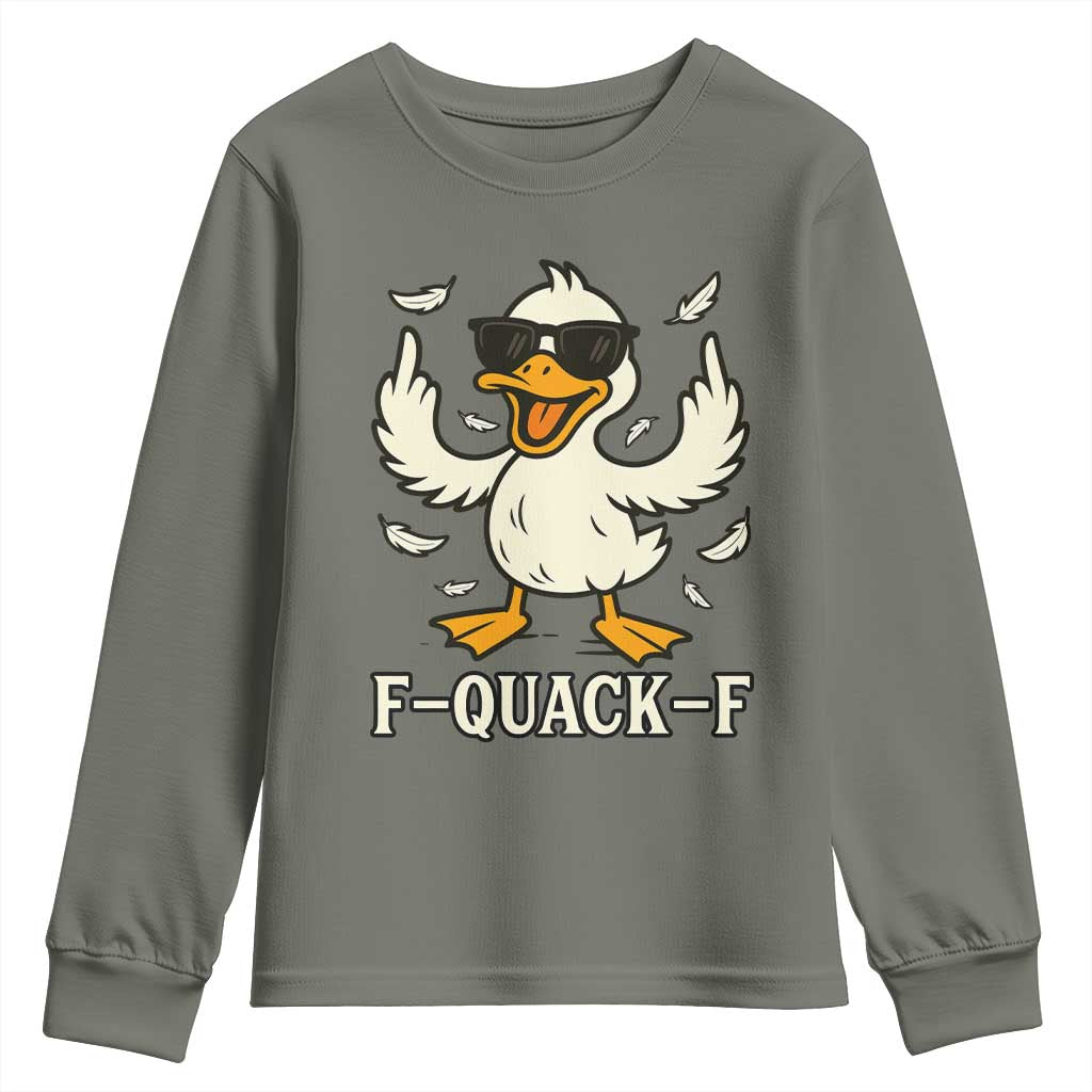 Funny F Quack F Silly Duck Sarcastic Joke Gift Youth Sweatshirt - Wonder Print Shop