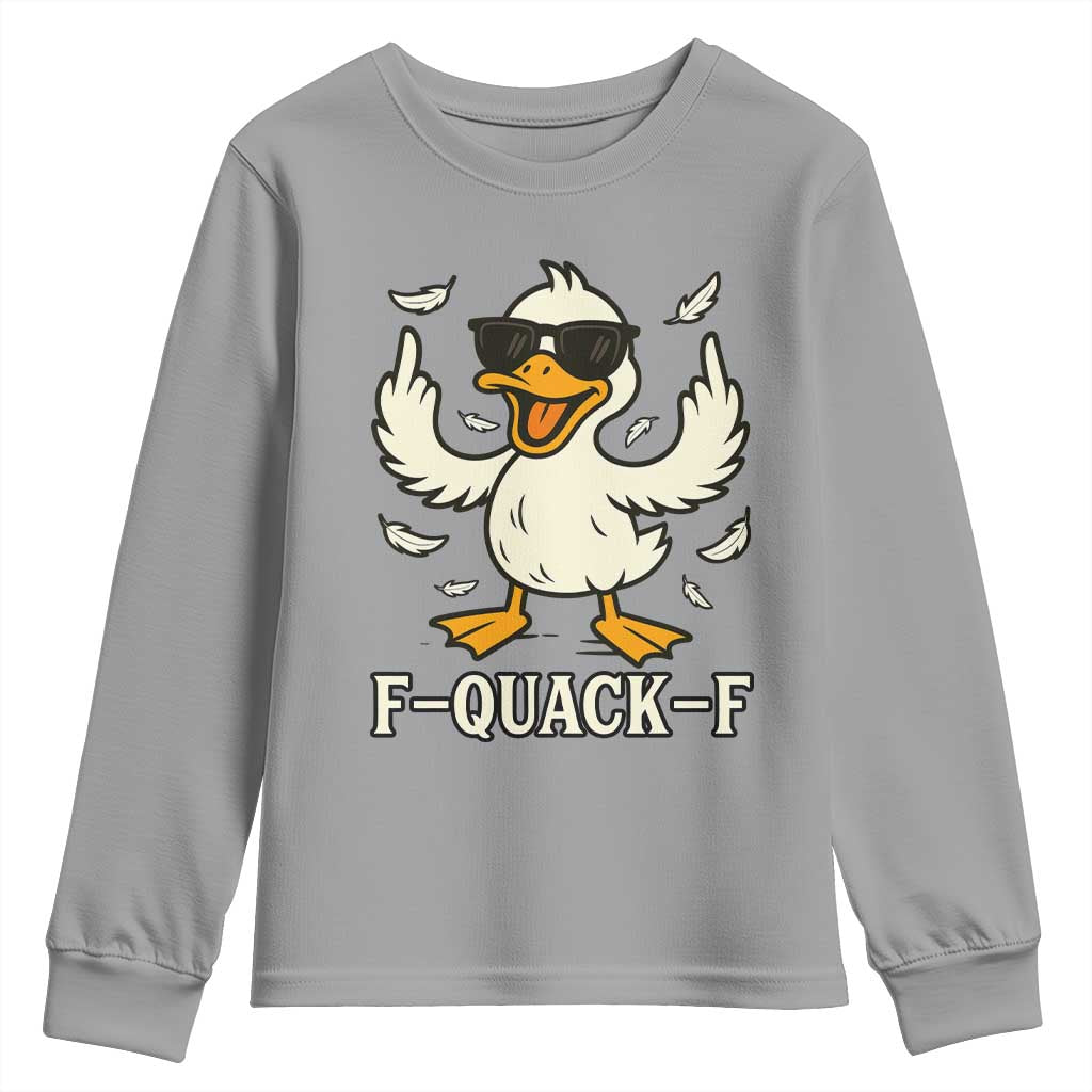 Funny F Quack F Silly Duck Sarcastic Joke Gift Youth Sweatshirt - Wonder Print Shop