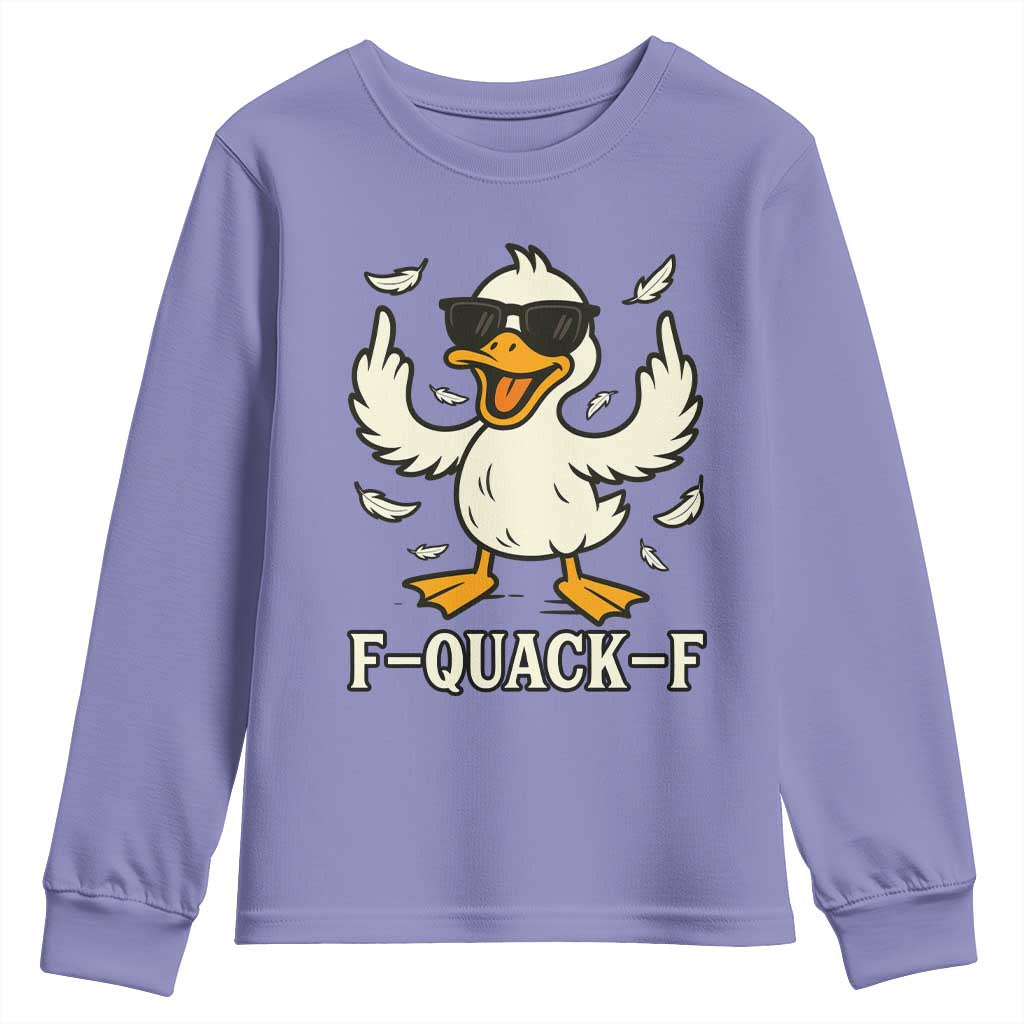 Funny F Quack F Silly Duck Sarcastic Joke Gift Youth Sweatshirt - Wonder Print Shop