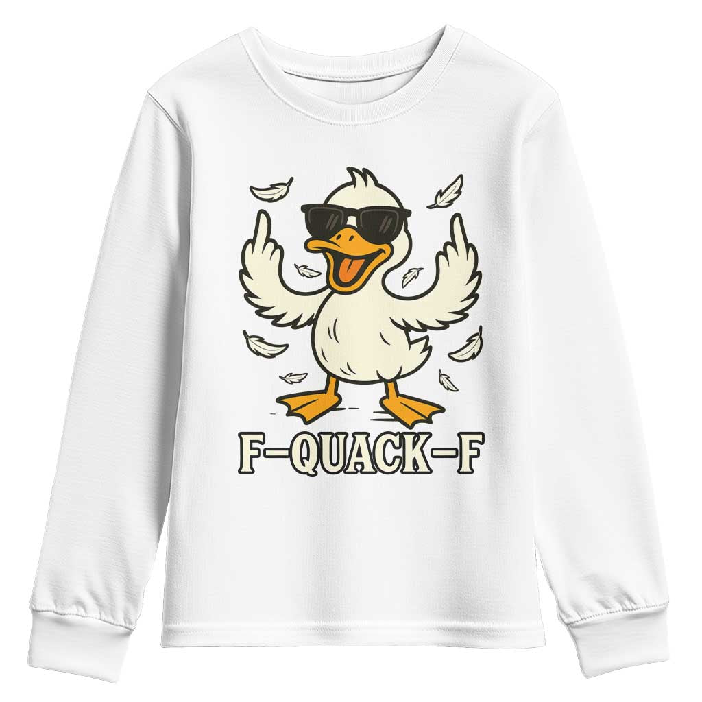 Funny F Quack F Silly Duck Sarcastic Joke Gift Youth Sweatshirt - Wonder Print Shop