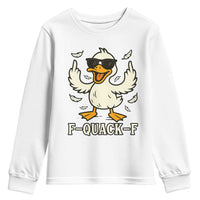 Funny F Quack F Silly Duck Sarcastic Joke Gift Youth Sweatshirt - Wonder Print Shop