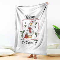 Merry F Caw F Duck Sarcastic Joke Gift Throw Blanket Funny Christmas Gift - Wonder Print Shop