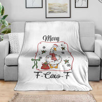 Merry F Caw F Duck Sarcastic Joke Gift Throw Blanket Funny Christmas Gift - Wonder Print Shop