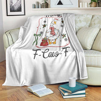 Merry F Caw F Duck Sarcastic Joke Gift Throw Blanket Funny Christmas Gift - Wonder Print Shop