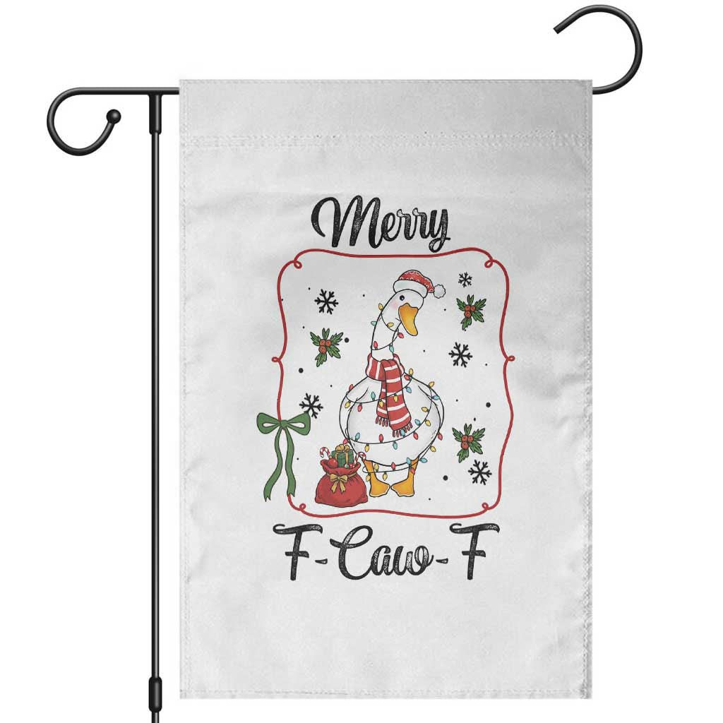 Merry F Caw F Duck Sarcastic Joke Gift Garden Flag Funny Christmas Gift - Wonder Print Shop