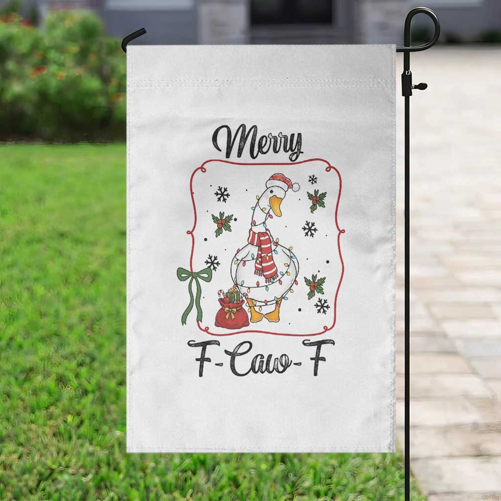 Merry F Caw F Duck Sarcastic Joke Gift Garden Flag Funny Christmas Gift - Wonder Print Shop