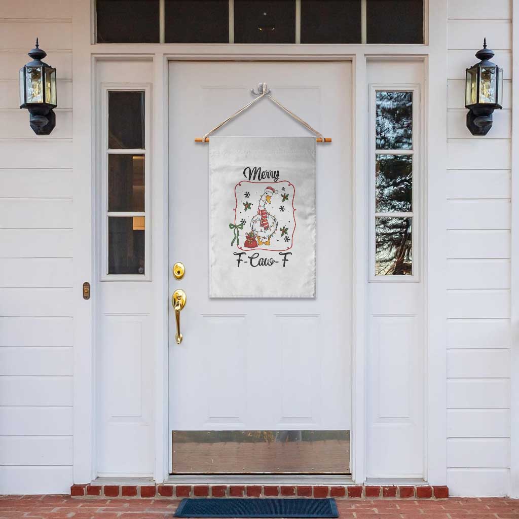 Merry F Caw F Duck Sarcastic Joke Gift Garden Flag Funny Christmas Gift - Wonder Print Shop