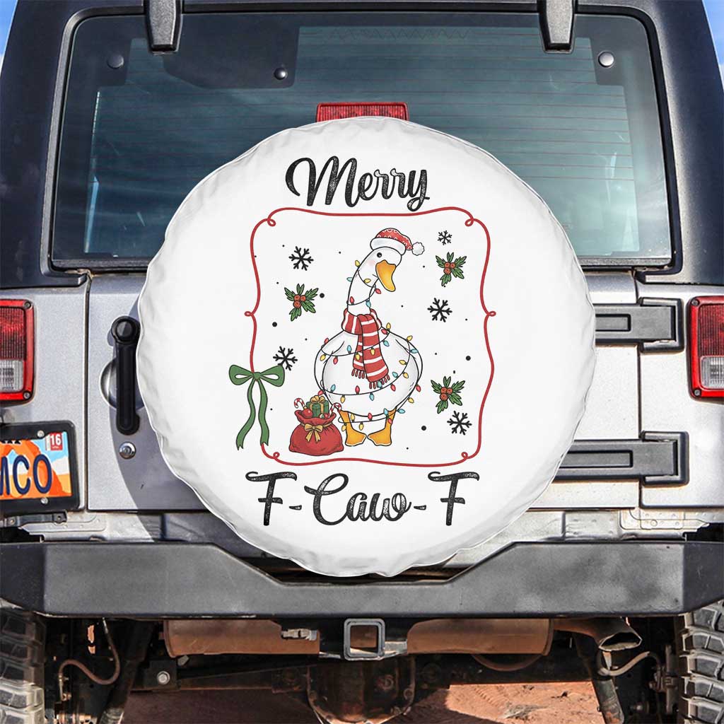 Merry F Caw F Duck Sarcastic Joke Gift Spare Tire Cover Funny Christmas Gift - Wonder Print Shop