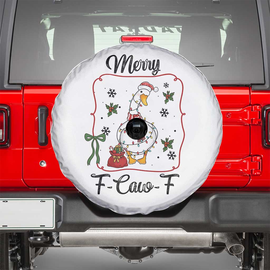 Merry F Caw F Duck Sarcastic Joke Gift Spare Tire Cover Funny Christmas Gift - Wonder Print Shop