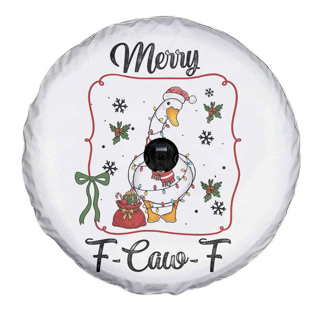 Merry F Caw F Duck Sarcastic Joke Gift Spare Tire Cover Funny Christmas Gift - Wonder Print Shop