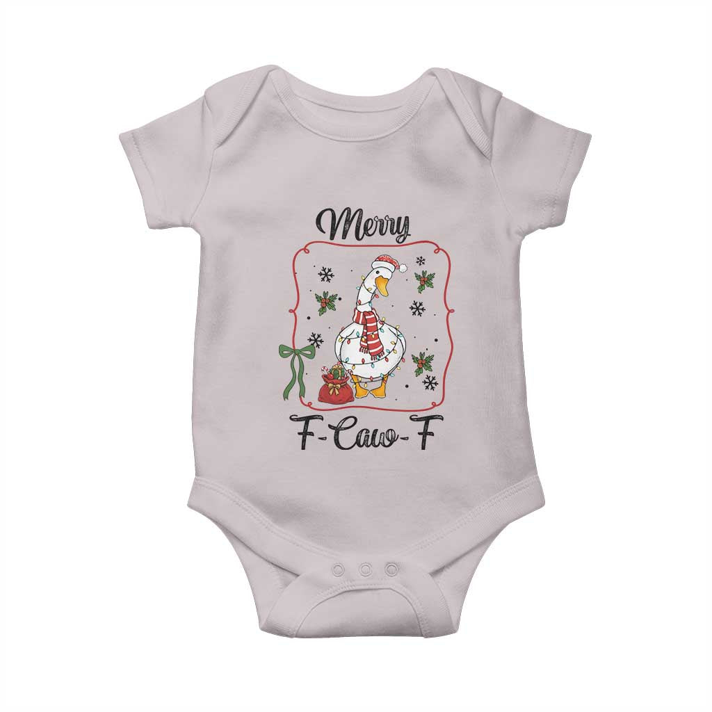 Merry F Caw F Duck Sarcastic Joke Gift Baby Onesie Funny Christmas Gift - Wonder Print Shop