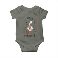 Merry F Caw F Duck Sarcastic Joke Gift Baby Onesie Funny Christmas Gift - Wonder Print Shop