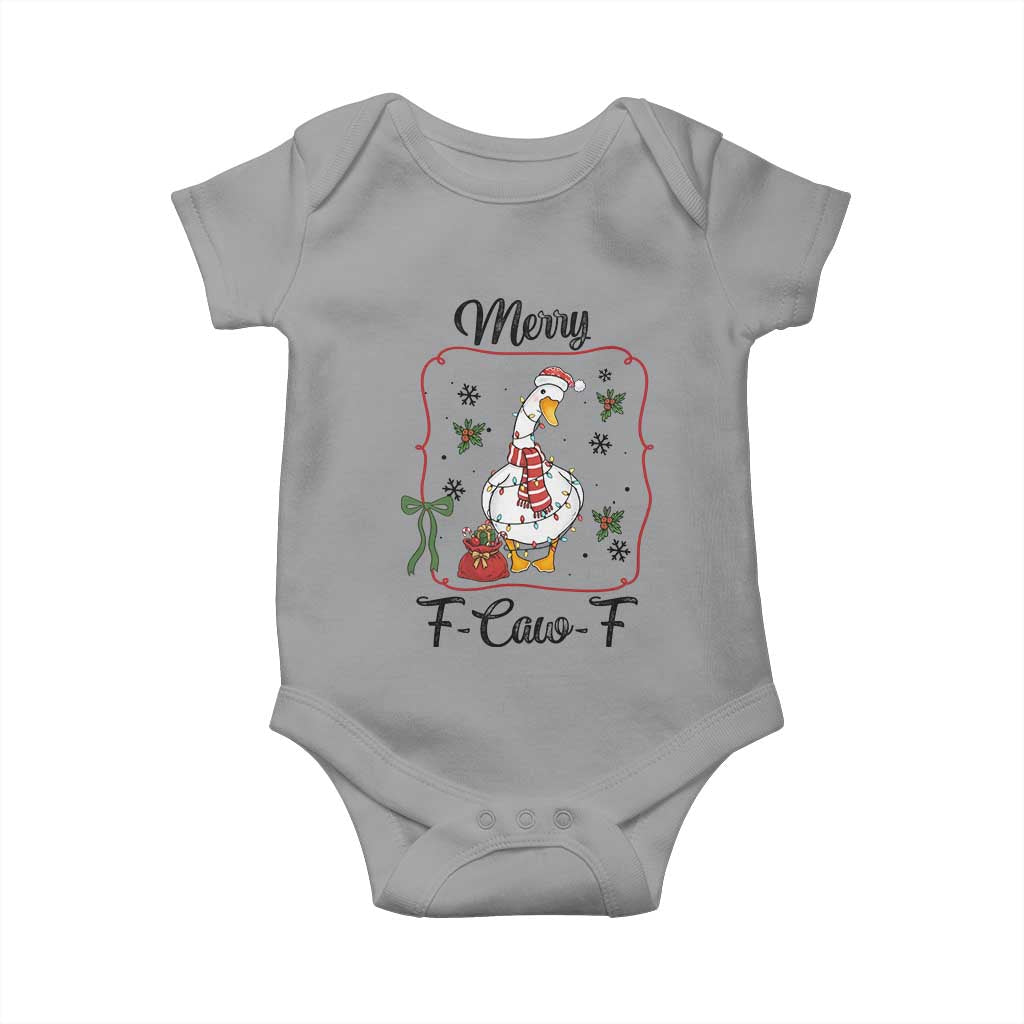 Merry F Caw F Duck Sarcastic Joke Gift Baby Onesie Funny Christmas Gift - Wonder Print Shop