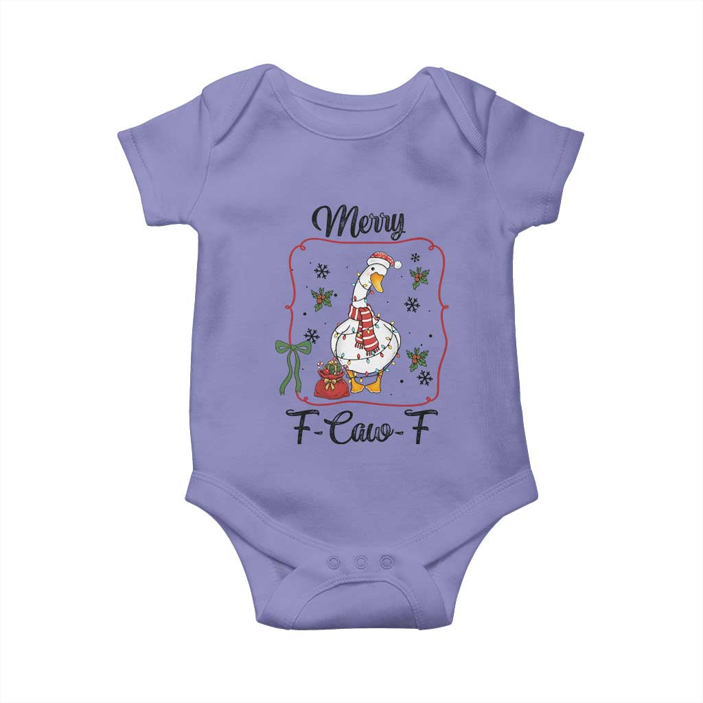 Merry F Caw F Duck Sarcastic Joke Gift Baby Onesie Funny Christmas Gift - Wonder Print Shop