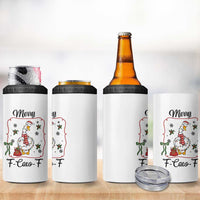Merry F Caw F Duck Sarcastic Joke Gift 4 in 1 Can Cooler Tumbler Funny Christmas Gift - Wonder Print Shop
