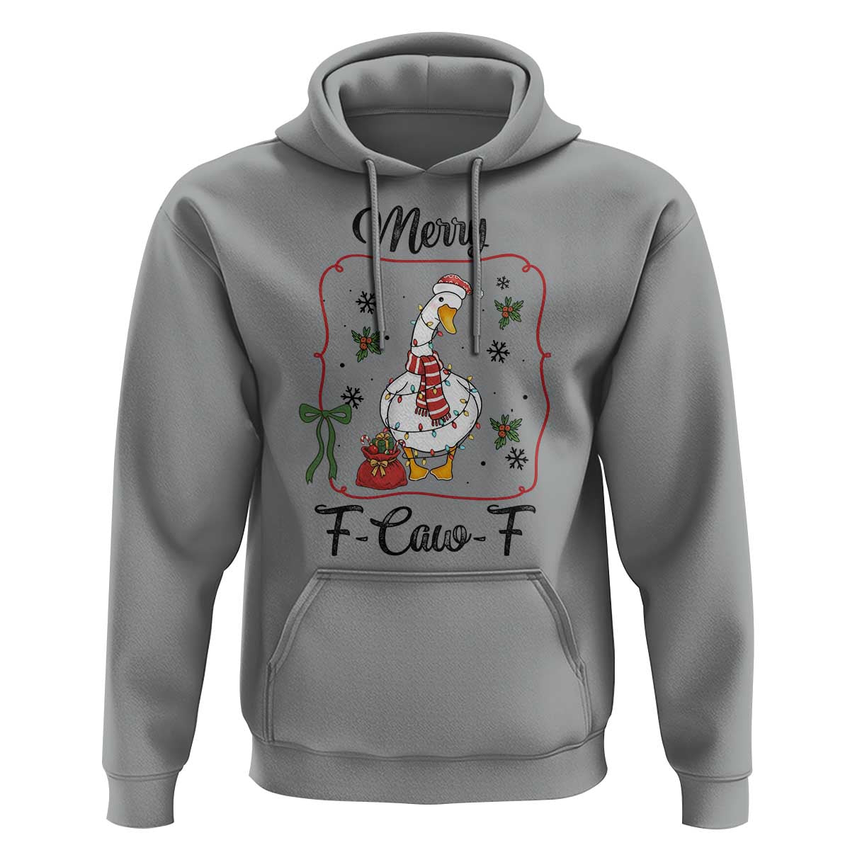 Merry F Caw F Duck Sarcastic Joke Gift Hoodie Funny Christmas Gift - Wonder Print Shop