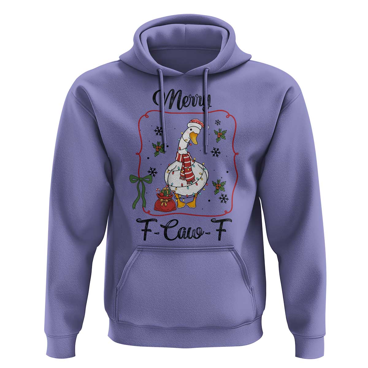 Merry F Caw F Duck Sarcastic Joke Gift Hoodie Funny Christmas Gift - Wonder Print Shop