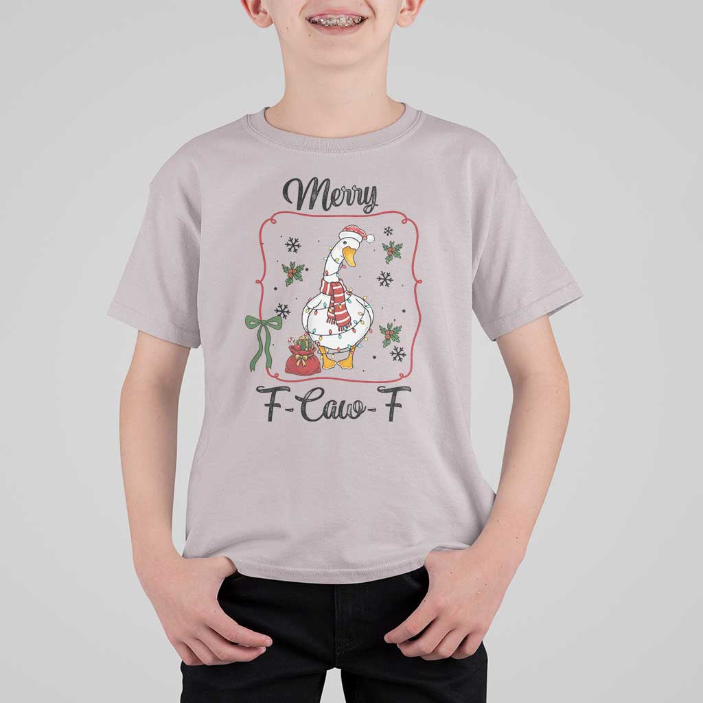Merry F Caw F Duck Sarcastic Joke Gift T Shirt For Kid Funny Christmas Gift - Wonder Print Shop