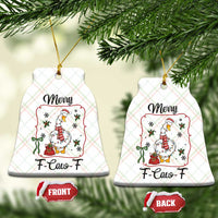 Merry F Caw F Duck Sarcastic Joke Gift Ceramic Ornament Funny Xmas Gift - Wonder Print Shop