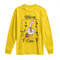 Merry F Caw F Duck Sarcastic Joke Gift Long Sleeve Shirt Funny Christmas Gift - Wonder Print Shop