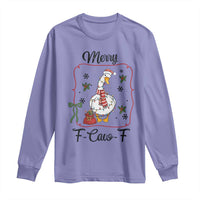 Merry F Caw F Duck Sarcastic Joke Gift Long Sleeve Shirt Funny Christmas Gift - Wonder Print Shop