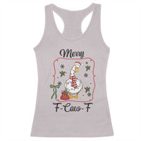 Merry F Caw F Duck Sarcastic Joke Gift Racerback Tank Top Funny Christmas Gift - Wonder Print Shop