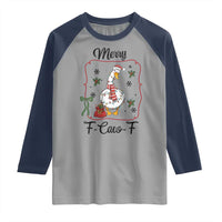 Merry F Caw F Duck Sarcastic Joke Gift Raglan Shirt Funny Christmas Gift - Wonder Print Shop