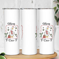 Merry F Caw F Duck Sarcastic Joke Gift Skinny Tumbler Funny Christmas Gift - Wonder Print Shop