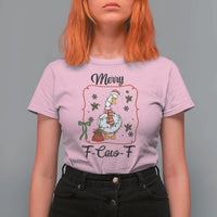 Merry F Caw F Duck Sarcastic Joke Gift T Shirt For Women Funny Christmas Gift - Wonder Print Shop