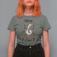 Merry F Caw F Duck Sarcastic Joke Gift T Shirt For Women Funny Christmas Gift - Wonder Print Shop