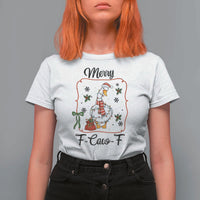 Merry F Caw F Duck Sarcastic Joke Gift T Shirt For Women Funny Christmas Gift - Wonder Print Shop