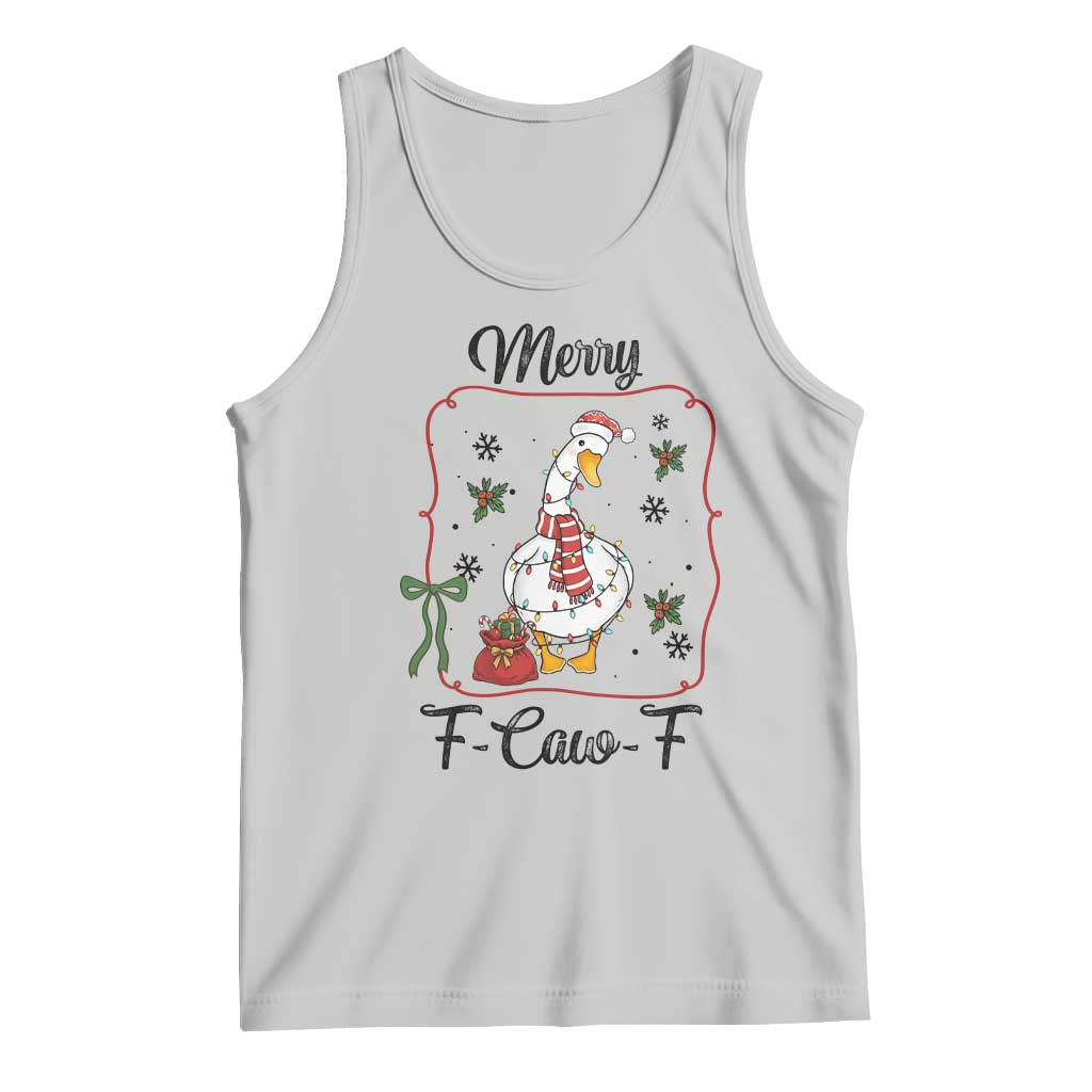 Merry F Caw F Duck Sarcastic Joke Gift Tank Top Funny Christmas Gift - Wonder Print Shop