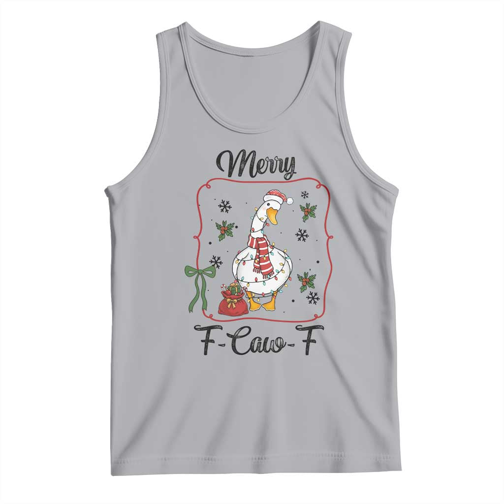 Merry F Caw F Duck Sarcastic Joke Gift Tank Top Funny Christmas Gift - Wonder Print Shop