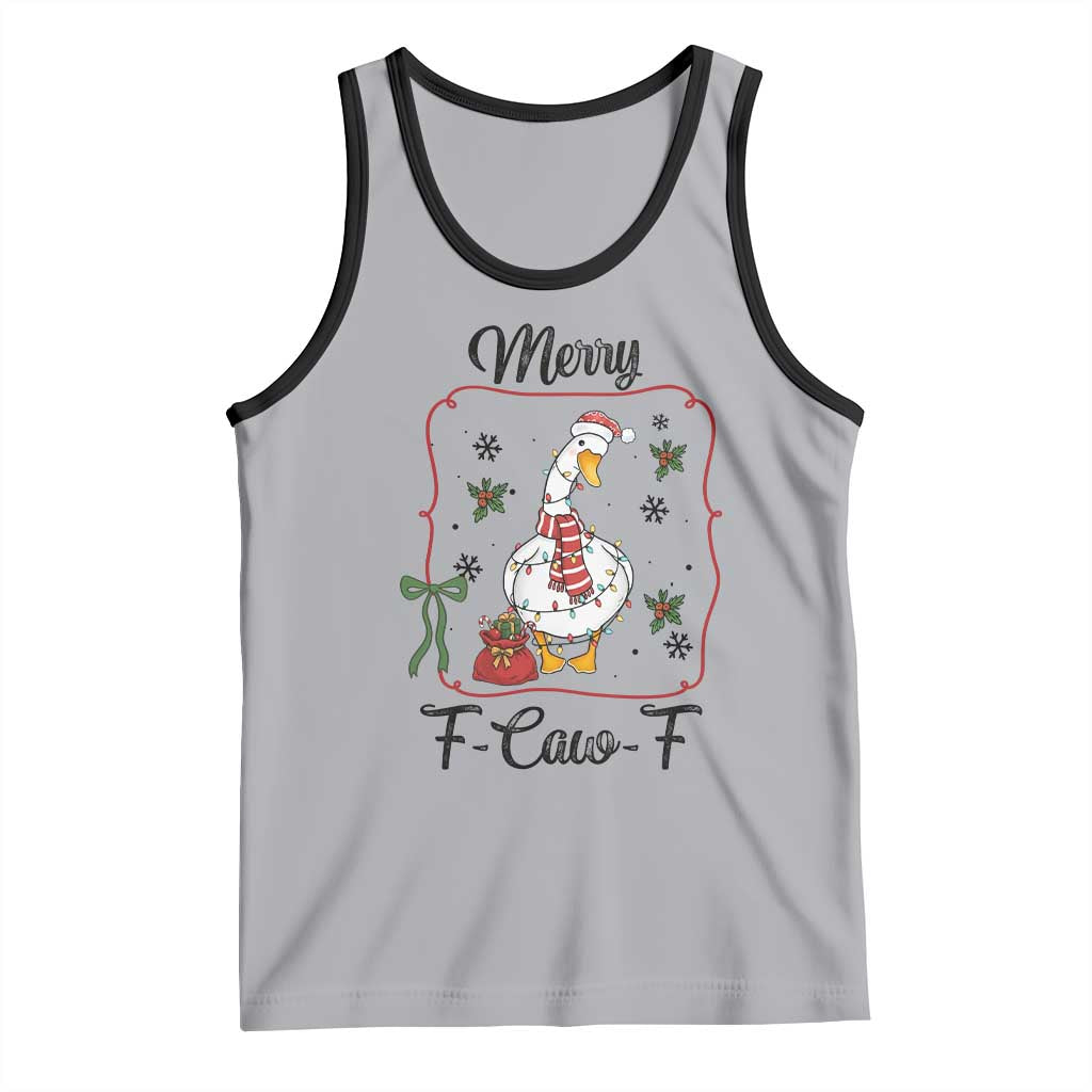 Merry F Caw F Duck Sarcastic Joke Gift Tank Top Funny Christmas Gift - Wonder Print Shop