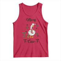 Merry F Caw F Duck Sarcastic Joke Gift Tank Top Funny Christmas Gift - Wonder Print Shop