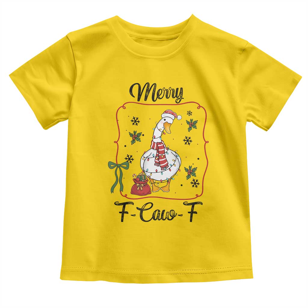 Merry F Caw F Duck Sarcastic Joke Gift Toddler T Shirt Funny Christmas Gift - Wonder Print Shop