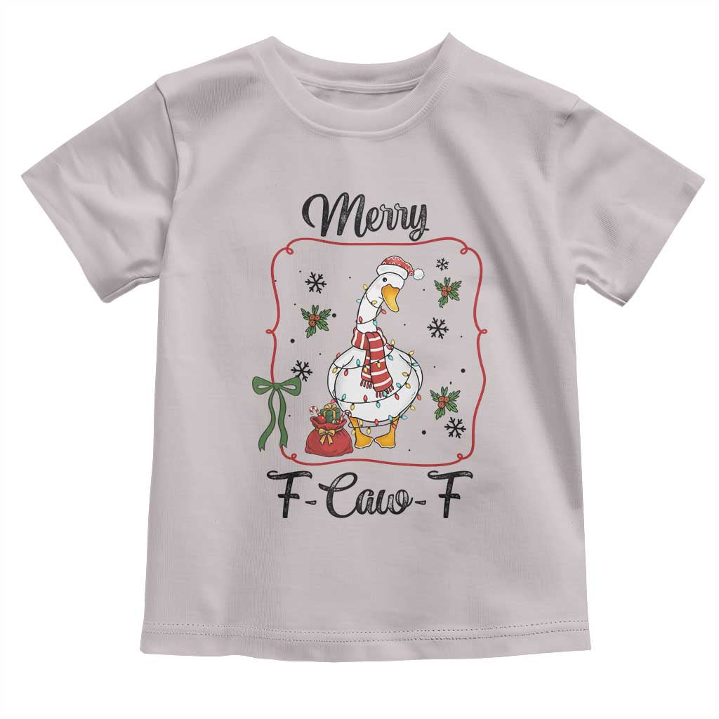 Merry F Caw F Duck Sarcastic Joke Gift Toddler T Shirt Funny Christmas Gift - Wonder Print Shop