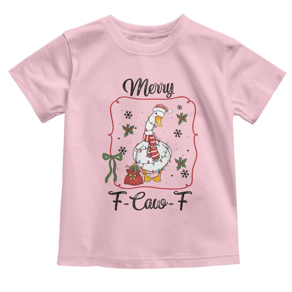Merry F Caw F Duck Sarcastic Joke Gift Toddler T Shirt Funny Christmas Gift - Wonder Print Shop
