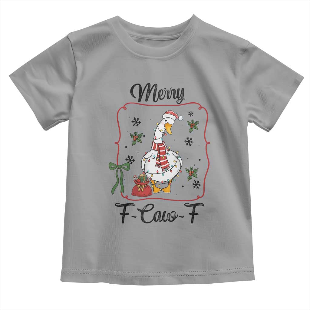 Merry F Caw F Duck Sarcastic Joke Gift Toddler T Shirt Funny Christmas Gift - Wonder Print Shop