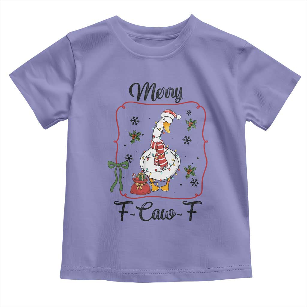 Merry F Caw F Duck Sarcastic Joke Gift Toddler T Shirt Funny Christmas Gift - Wonder Print Shop