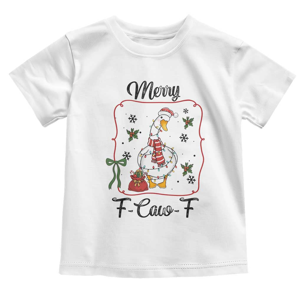 Merry F Caw F Duck Sarcastic Joke Gift Toddler T Shirt Funny Christmas Gift - Wonder Print Shop