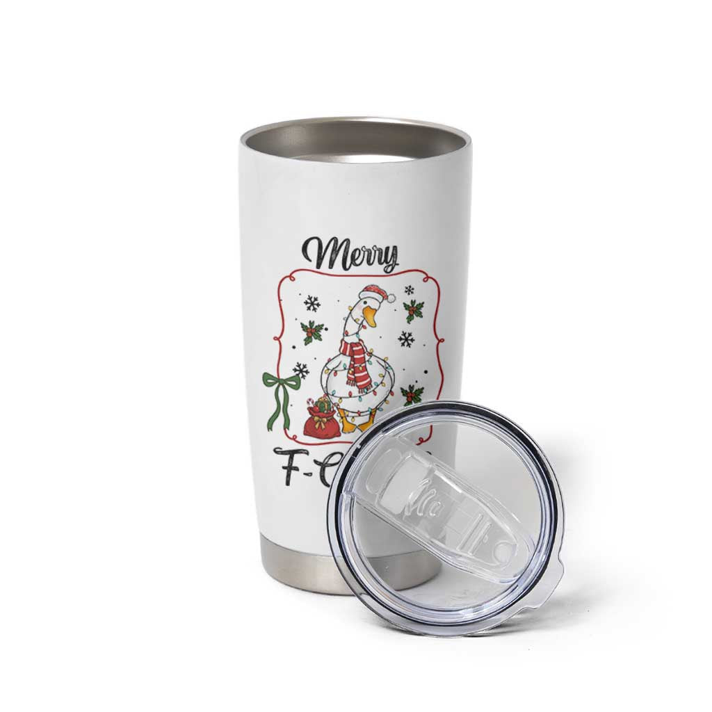 Merry F Caw F Duck Sarcastic Joke Gift Tumbler Cup Funny Christmas Gift - Wonder Print Shop